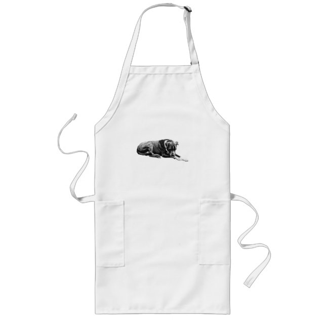 Quiet Kitchen Hund Apron Långt Förkläde (Framsidan)