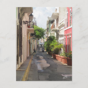 Quiet Little Street of Puerto Rico Vykort