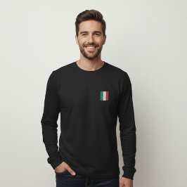 Quiet Luxury Black Long Sleeve Logo Italy T Shirt