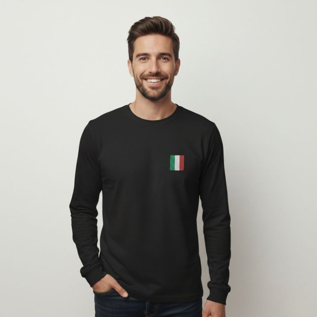 Quiet Luxury Black Long Sleeve Logo Italy T Shirt (Skapare uppladdad)