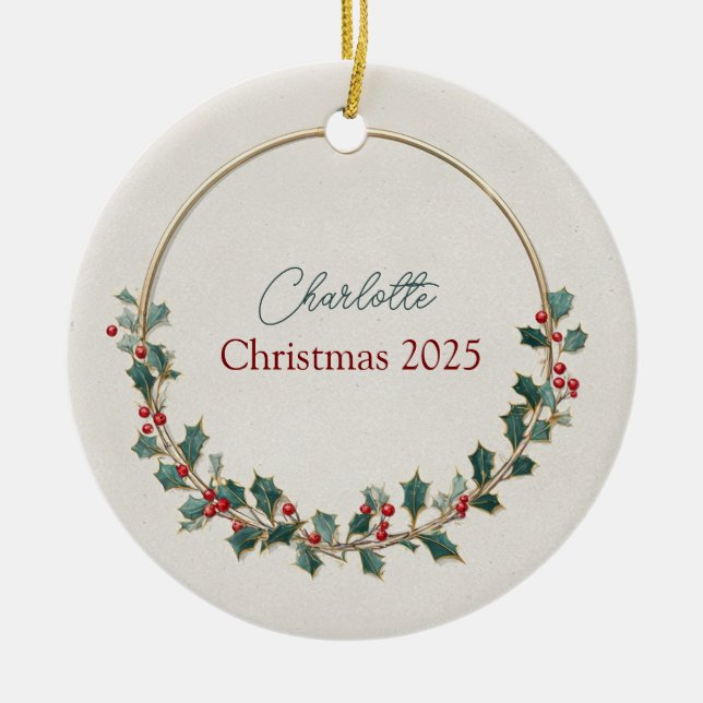 Quiet Luxury Personalized Christmas Ornament (Framsidan)