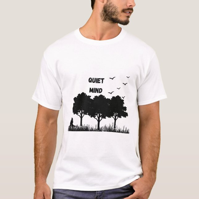 Quiet Mind T-Shirt – Forest Wellness for Overthink (Framsida)