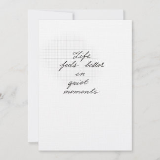 Quiet moments quote card kort