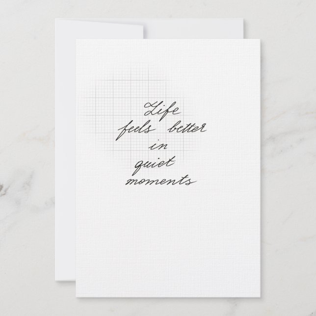 Quiet moments quote card kort (Framsida)