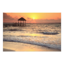 Quiet Morgon Sunrise över Karibiska havet