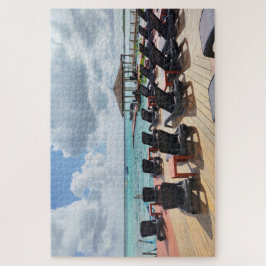 Quiet Morning by the Sea – Peaceful Coastal Deck Pussel