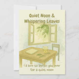Quiet Noon & Whispering Leaves - Calm Summer Invit Inbjudningar