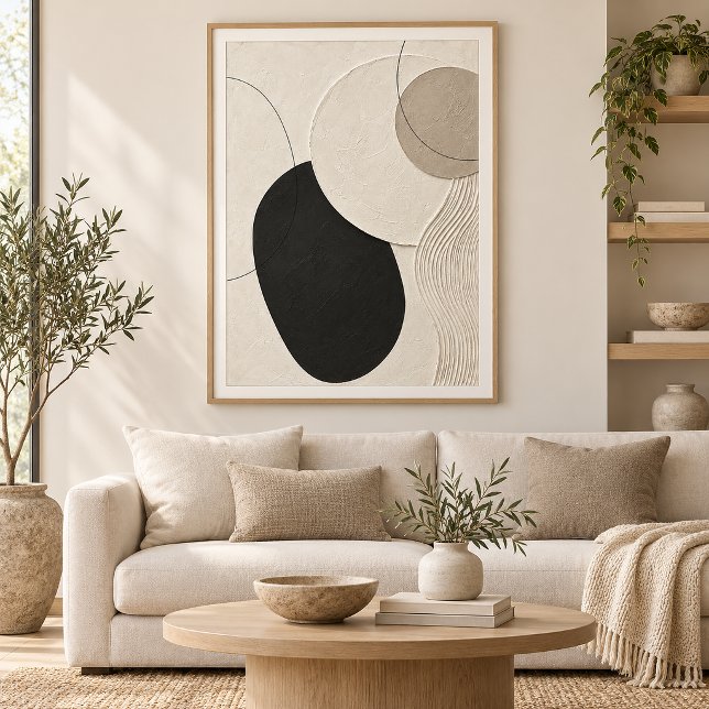 Quiet Orbit | Minimal Abstract Plaster Art Print Poster (Skapare uppladdad)