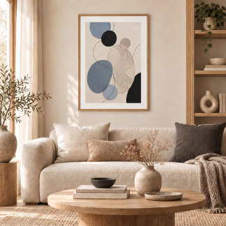 Quiet Passage | Minimal Abstract Plaster Art Print Poster