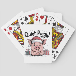 Quiet Piggy Christmas Santa hat Democratic Casinokort