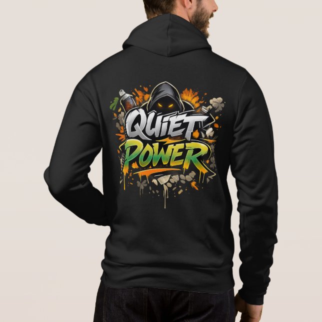 Quiet Power Graffiti Street Art Design T Shirt (Baksida)