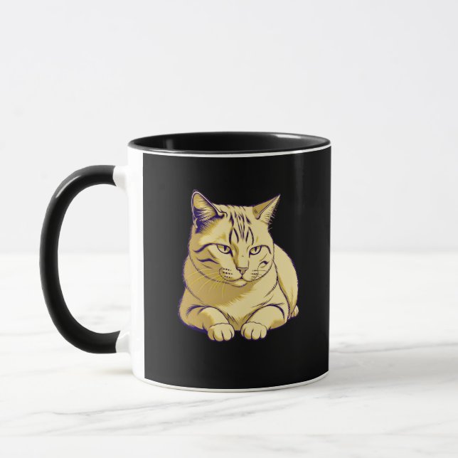 Quiet Presence – Calm Resting Cat Mugg (Vänster)