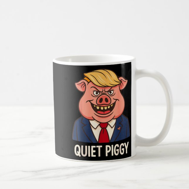 Quiet, Quiet Ggy Funny Sarcastic Litical G Cartoon Kaffemugg (Höger)