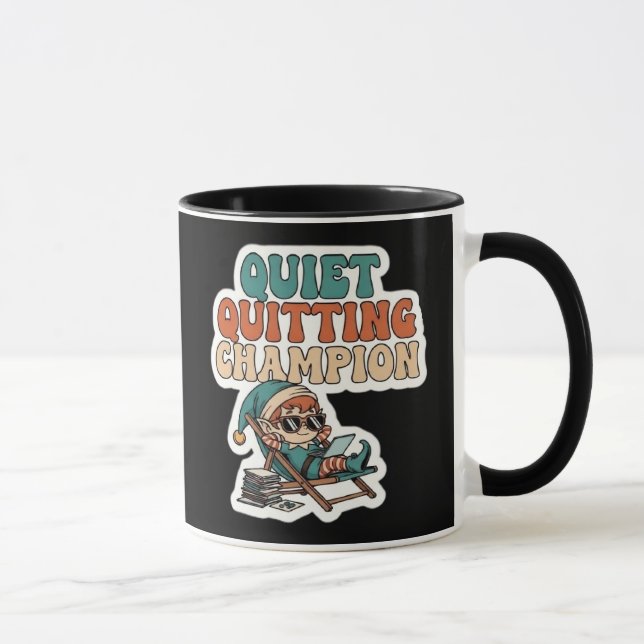Quiet Quitting Elf Funny Office Humor Coffee Mug Mugg (Höger)