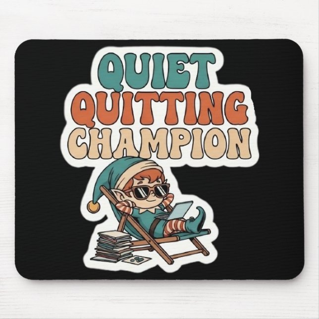 Quiet Quitting Elf Funny Office Humor Dark Mode  Musmatta (Framsidan)
