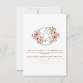 Quiet Sage Blommigt Pentacle Birthday Tack Kort