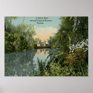 Quiet Spot i Tropical Florida Vintage Poster