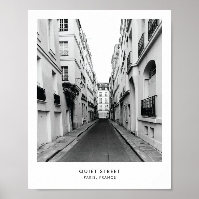 Quiet Street i Paris | Fotografi poster utskrift (Framsidan)