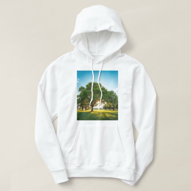 Quiet Time With a Big Tree – Nature T‑Shirt Hoodie (Design framsida)