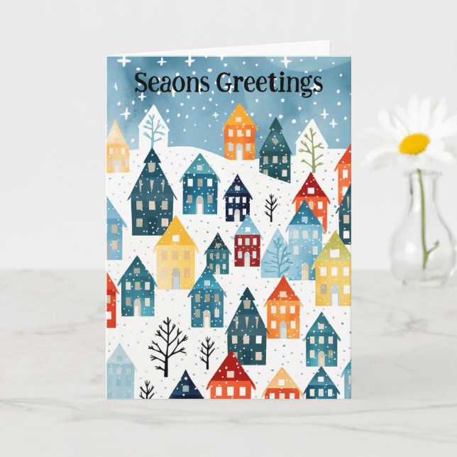 Quiet Village på julkortet i Snö Kort (Liten växt)