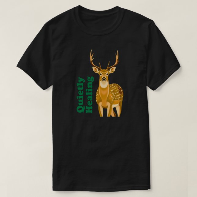 Quietly Healing Minimal Deer Mental Health T Shirt (Design framsida)