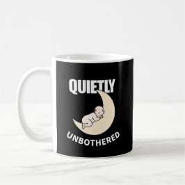 Quietly Unbothered Minimal Quote Mug – Calm Night  Kaffemugg
