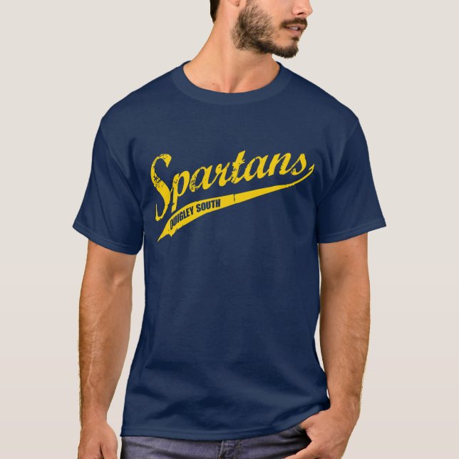 Quigley South Script Spartans t-shirt KURSIV STIL (Framsida)