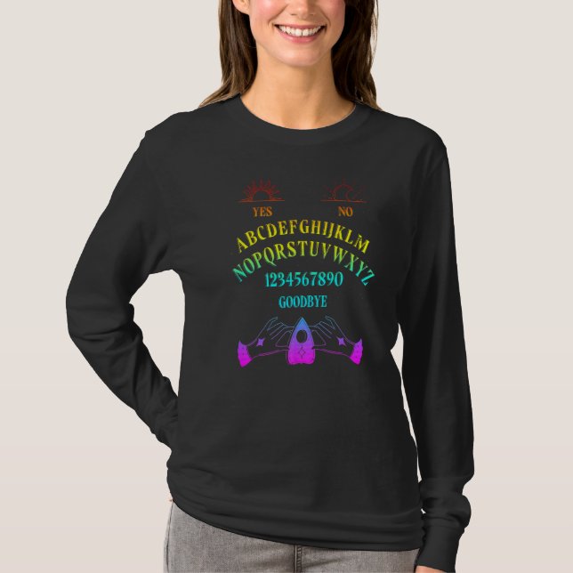 Quija Board Gothic Witch Paranormal Witchcraft Spo T Shirt (Framsida)