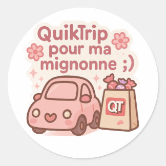 QuikTrip – Retro Kawaii Sticker for Roadtrip Lover Runt Klistermärke