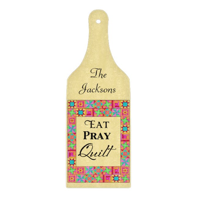 Quilcks Blocks Gräns Art Eat Pray Quilt Gult (Framsidan)