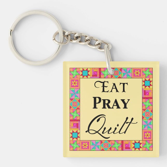Quilcks Blocks Gräns Art Eat Pray Quilt Gult (Framsidan)