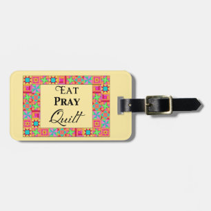 Quilcks Blocks Gräns Art Eat Pray Quilt Gult Bagagebricka
