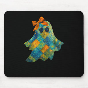 Quiled Ghost med Orange Bow Halloween Design Desig Musmatta