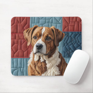Quiled Hund on Patchwork Mönster Musmatta
