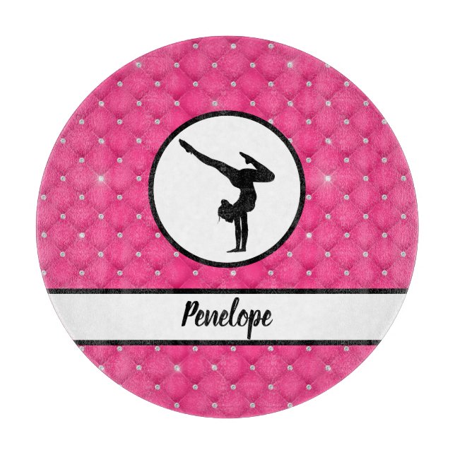 Quiled Shock rosa Faux Rhinestone Handstand (Framsidan)