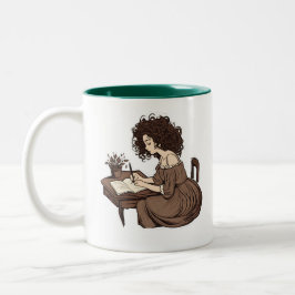 Quill & Curls: Ett journalmeddelande Mugg