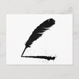 Quill med Bläck Vykort