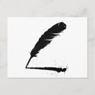 Quill med Bläck Vykort