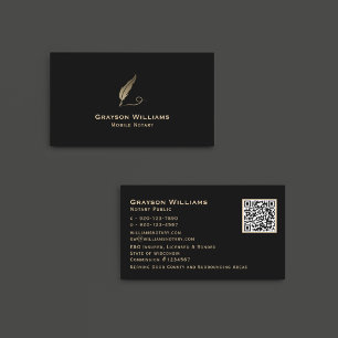 Quill Mobile Notary Black Guld QR-kod Visitkort