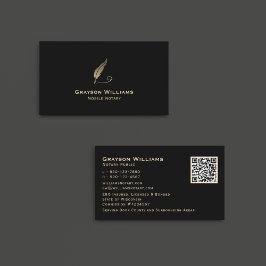 Quill Mobile Notary Black Guld QR-kod Visitkort