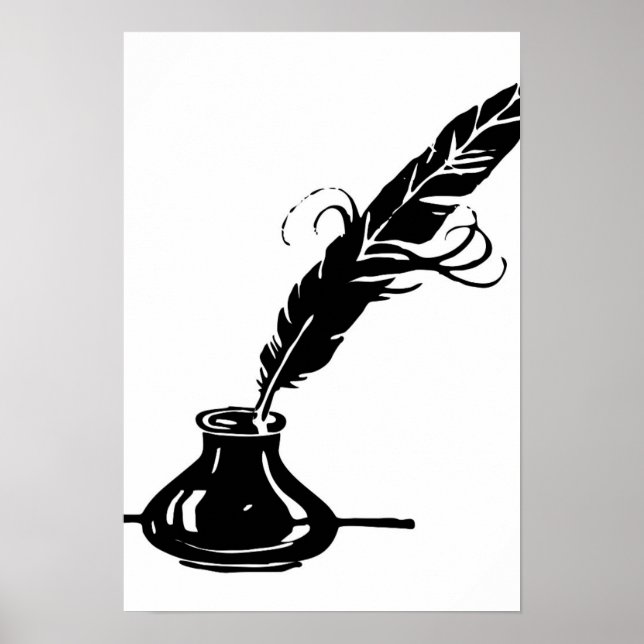 Quill och Bläck Flaska Poster (Framsidan)