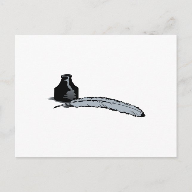 Quill Pen & Bläck Vykort (Framsida)