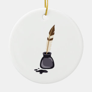 Quill Pen Julgransprydnad Keramik