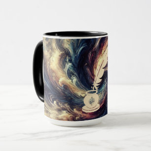 Quill Pen Modern Abstrakt Art Mugg