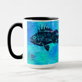 Quillback Rockfish on Blue, Seward - 15 oz.Combo Mugg