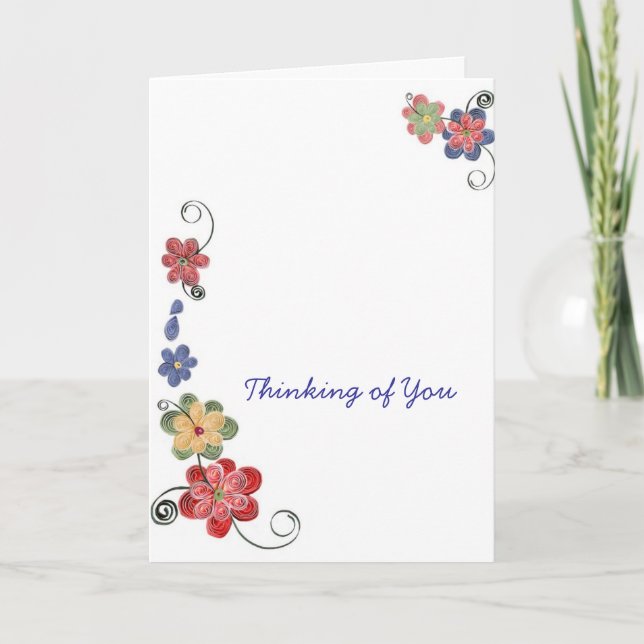 Quilled Flowers Notecard Kort (Framsida)