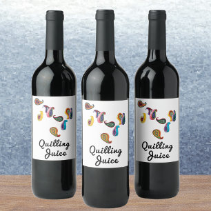 Quilled Paisleys Funny Quilling Juice (6) Vinflaska Etikett