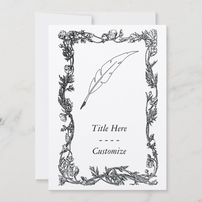 Quillen skrivar inbjudningar (Framsida)