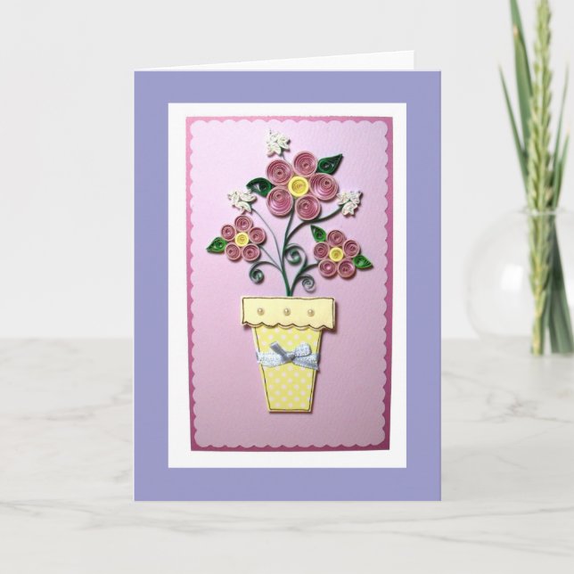 Quilling Flowers Greeting Card Kort (Framsida)