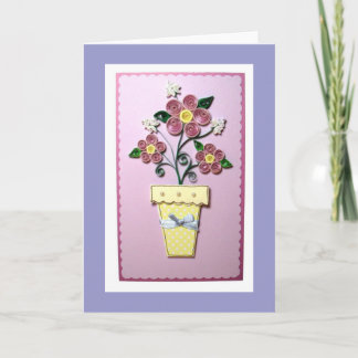 Quilling Flowers Greeting Card Kort